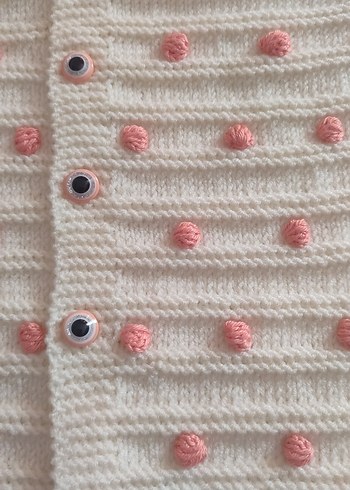 Beyaz Örgü Kız Çocuk Kolsuz yelek - Görsel 2