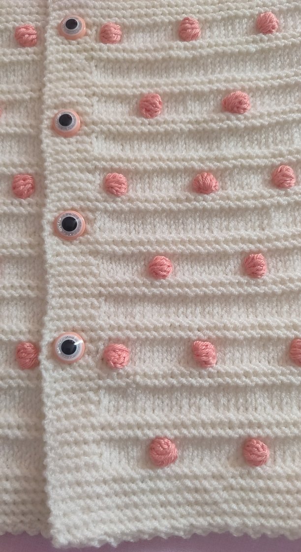 Beyaz Örgü Kız Çocuk Kolsuz yelek - Görsel 2