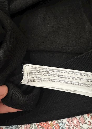 xl Beden Siyah V Yaka Uzun Kollu Kadın triko Kazak