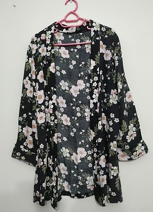 l Beden siyah Renk Siyah çiçekli ceket, kimono