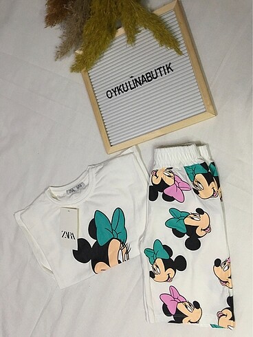 Zara Zara Minnie Detay Şort Takım