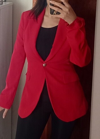 Kırmızı blazer ceket 