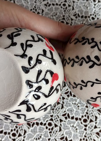 Renkli Desenli Beyaz Seramik Fincan Seti - Görsel 4