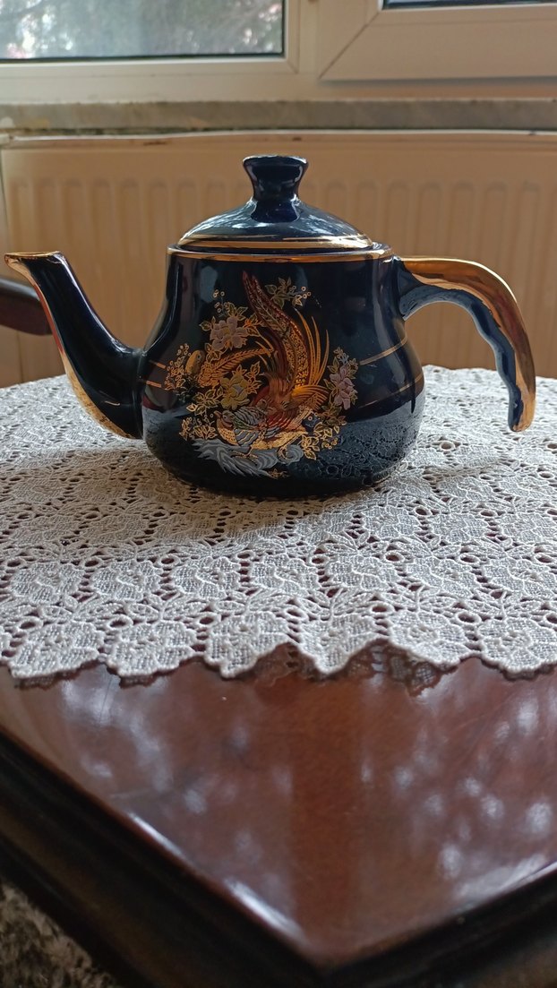 Koyu Mavi Dekoratif Çaydanlık - Görsel 3