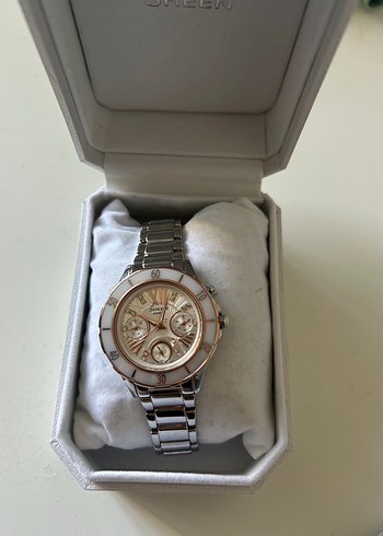 Casio Casio by Sheen Kadın Taş Detaylı Kol Saati Metal Kordonlu