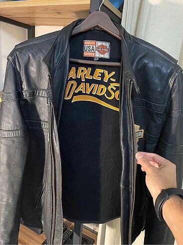 l/xl Beden siyah Renk Harley davidson deri ceket