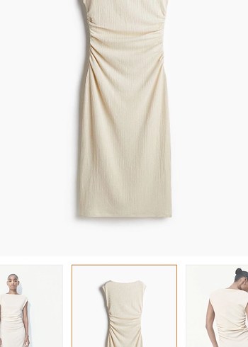 Krem bej  Uzun Elbise - Görsel 2