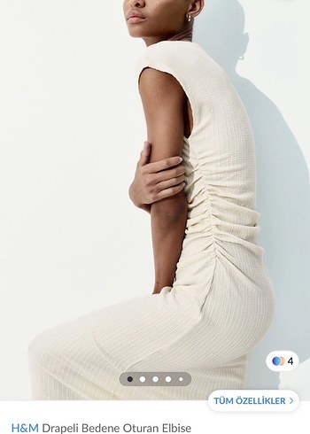 Krem bej  Uzun Elbise - Görsel 4