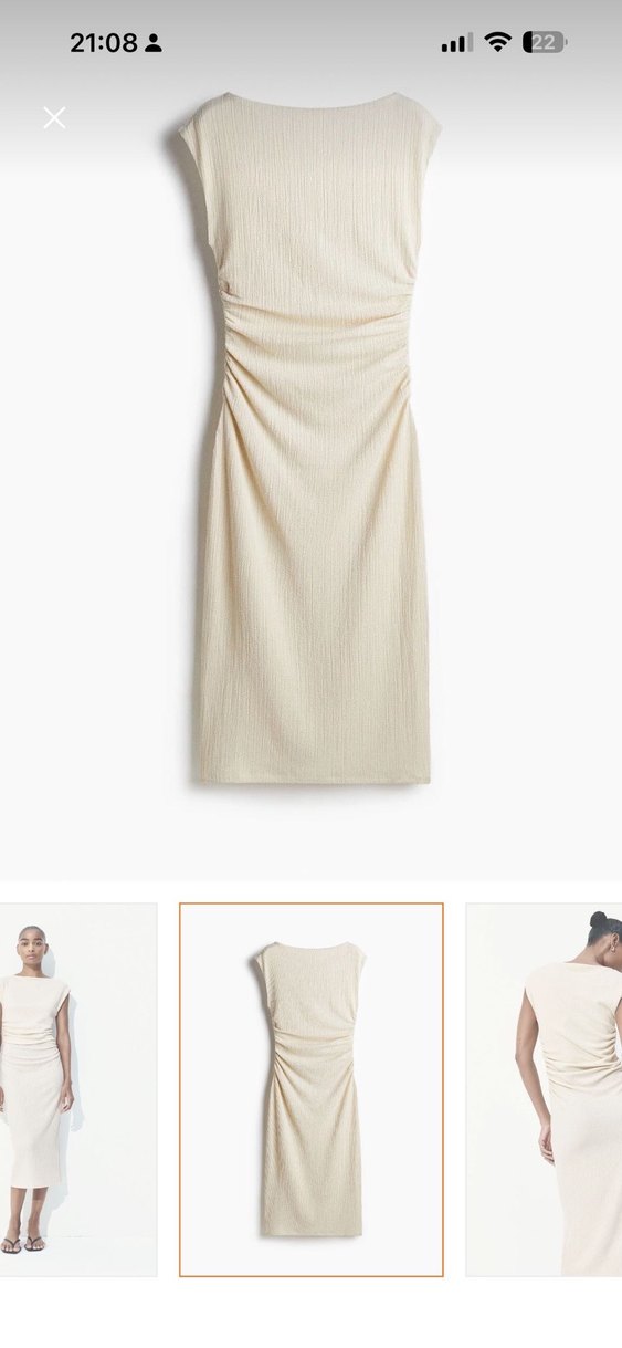 Krem bej  Uzun Elbise - Görsel 2