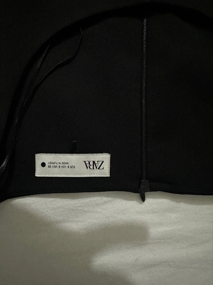 Siyah Midi Kadın Elbise, Kısa Kollu, Yüksek Yakalı - Görsel 4