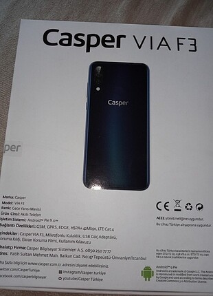  Beden Telefon Casper Via F3