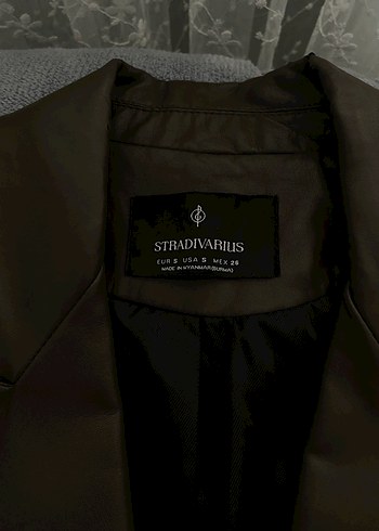 stradivarius deri ceket - Görsel 3