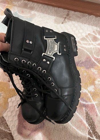 Siyah Deri Tokalı Biker Bot - Görsel 4