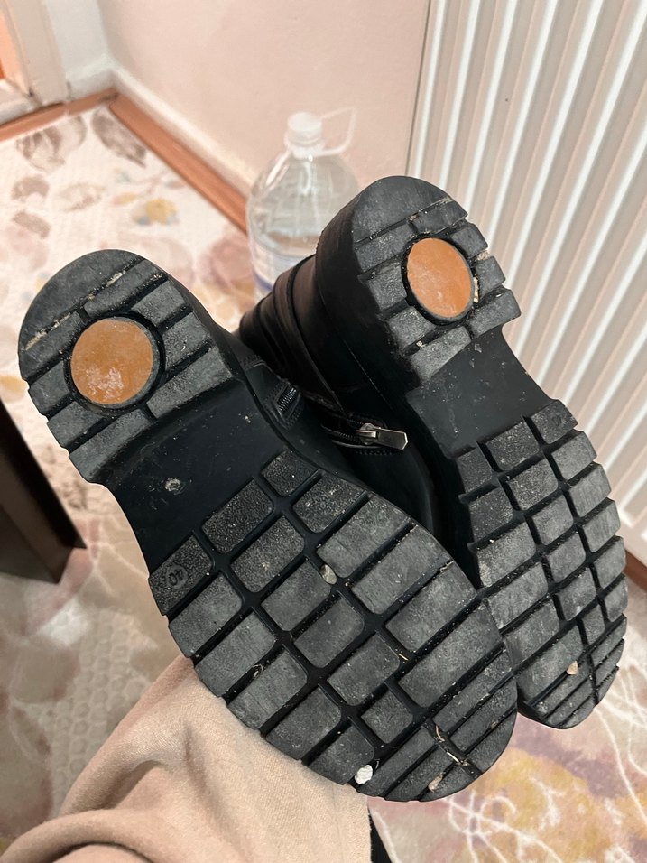 Siyah Deri Tokalı Biker Bot - Görsel 5