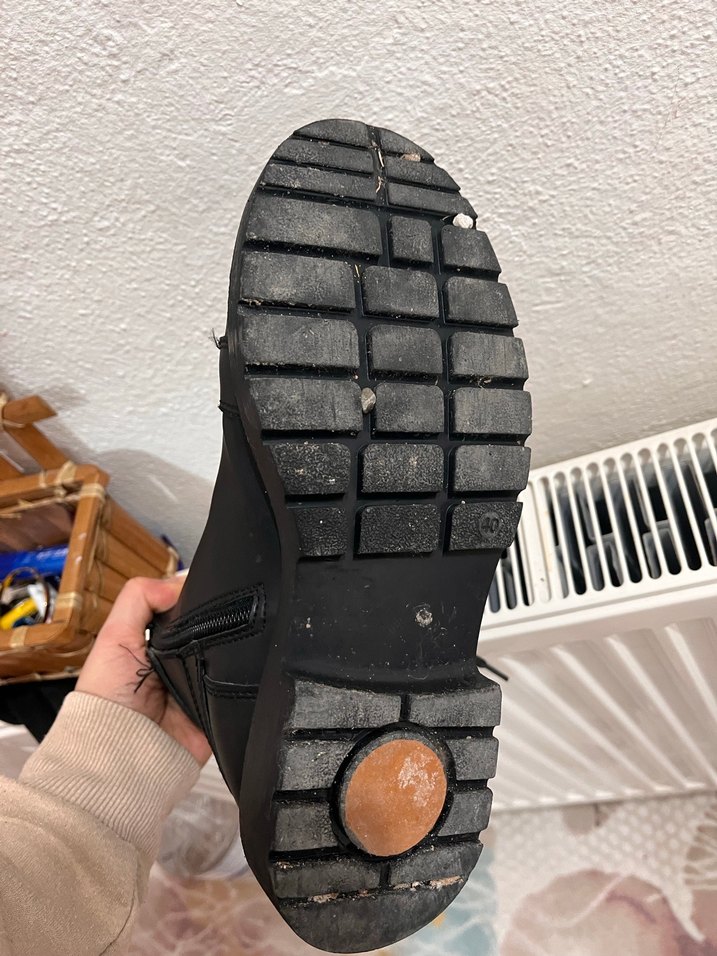 Siyah Deri Tokalı Biker Bot - Görsel 2