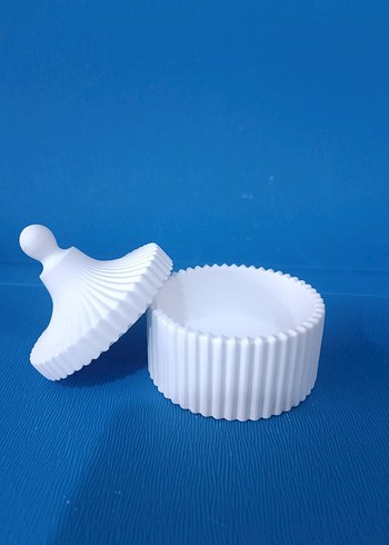 Beyaz Pastel Kapaklı Mumluk - Görsel 2