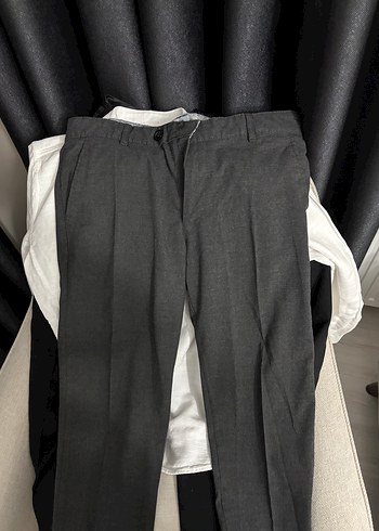 Diğer Koyu Gri Klasik Kumas Pantolon