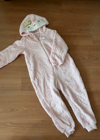 Kız Çocuk Kapüşonlu Peluş Pijama