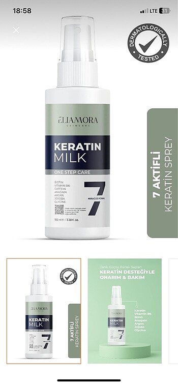 Diğer 2 adet saç keratin sütü