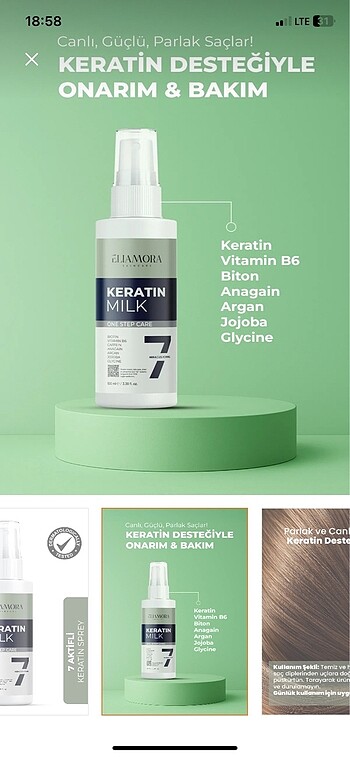 2 adet saç keratin sütü
