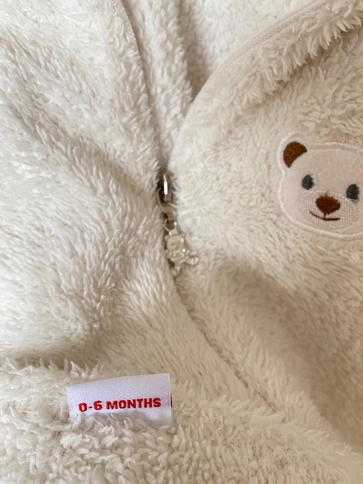 Kapüşonlu Beyaz Kürklü Bebek Tulumu - Görsel 2