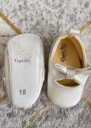 Fiyonklu Beyaz Kız Çocuk Babet Ayakkabı - Görsel 2