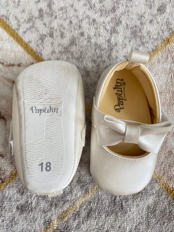 Fiyonklu Beyaz Kız Çocuk Babet Ayakkabı - Görsel 2