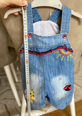 Nakışlı Renkli Kot Tulum - Görsel 2