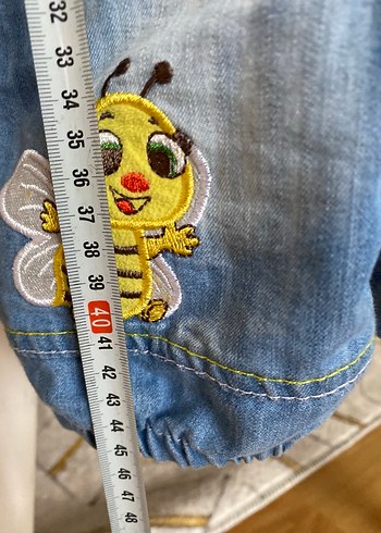 Nakışlı Renkli Kot Tulum - Görsel 3