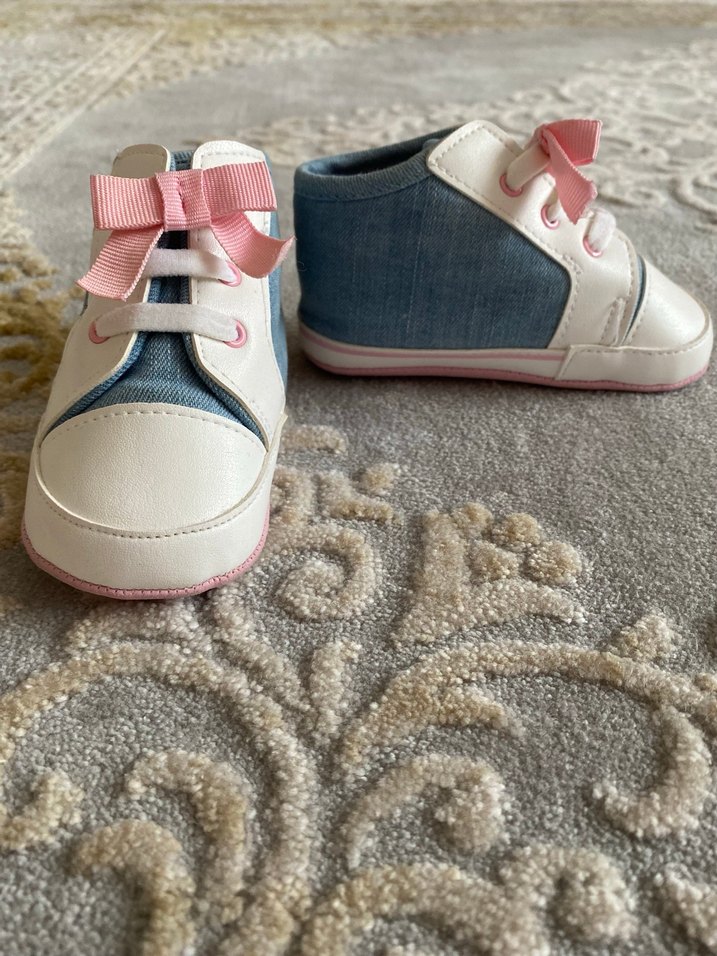 Kız Bebek Beyaz Denim İlk Adım Ayakkabısı - Görsel 3