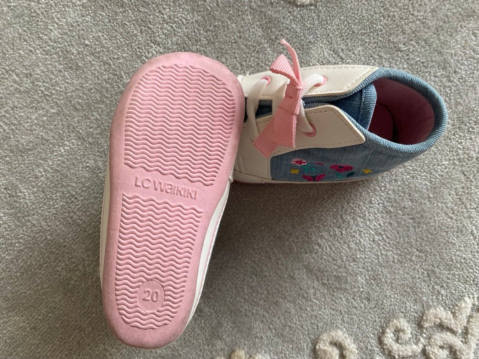 Kız Bebek Beyaz Denim İlk Adım Ayakkabısı - Görsel 4