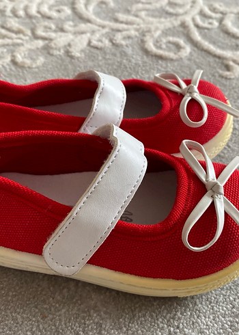 Kız Çocuk Kırmızı Cırt Cırtlı Babet - Görsel 2