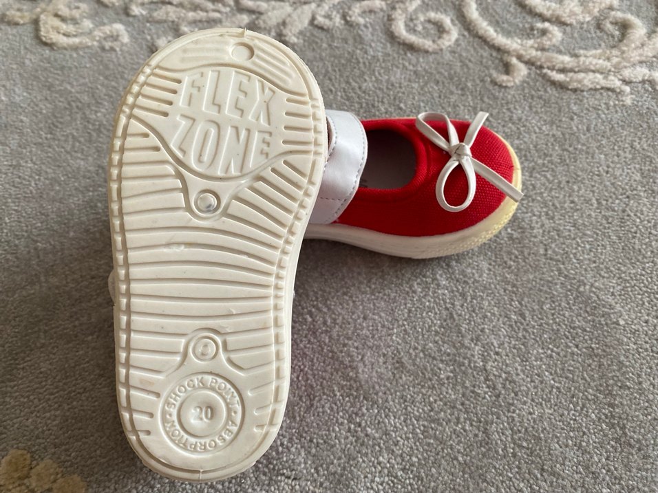 Kız Çocuk Kırmızı Cırt Cırtlı Babet - Görsel 3