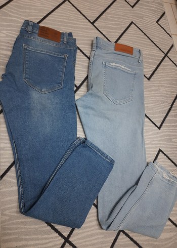 Diğer Düğmeli Kadın Regular Fit Mavi Denim Pantolon