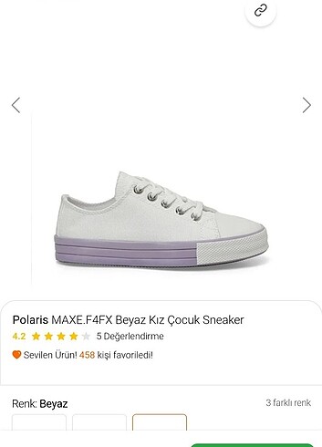 33 Beden Converse polaris kız çocuk 