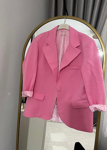 Pembe Mini Kadın Blazer Ceket