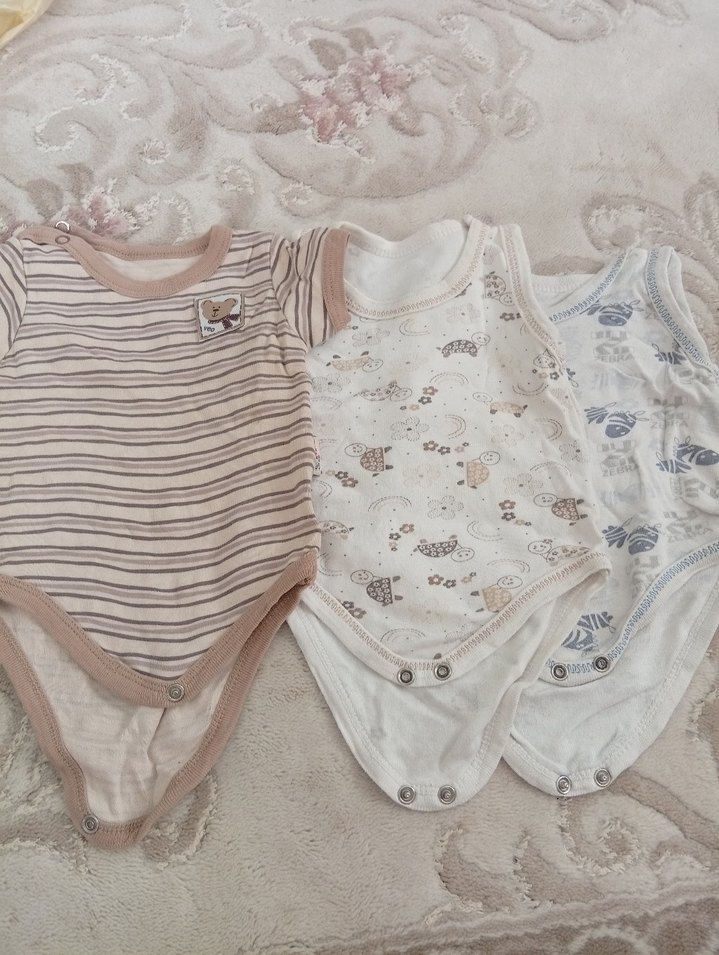 Baskılı Bebek Erkek Kolsuz Body, Beyaz - Görsel 5