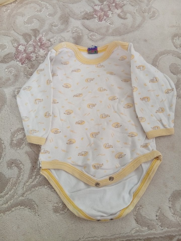 Baskılı Bebek Erkek Kolsuz Body, Beyaz - Görsel 3