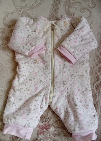 Kız Bebek Fermuarlı Beyaz Uyku Tulumu - Görsel 3