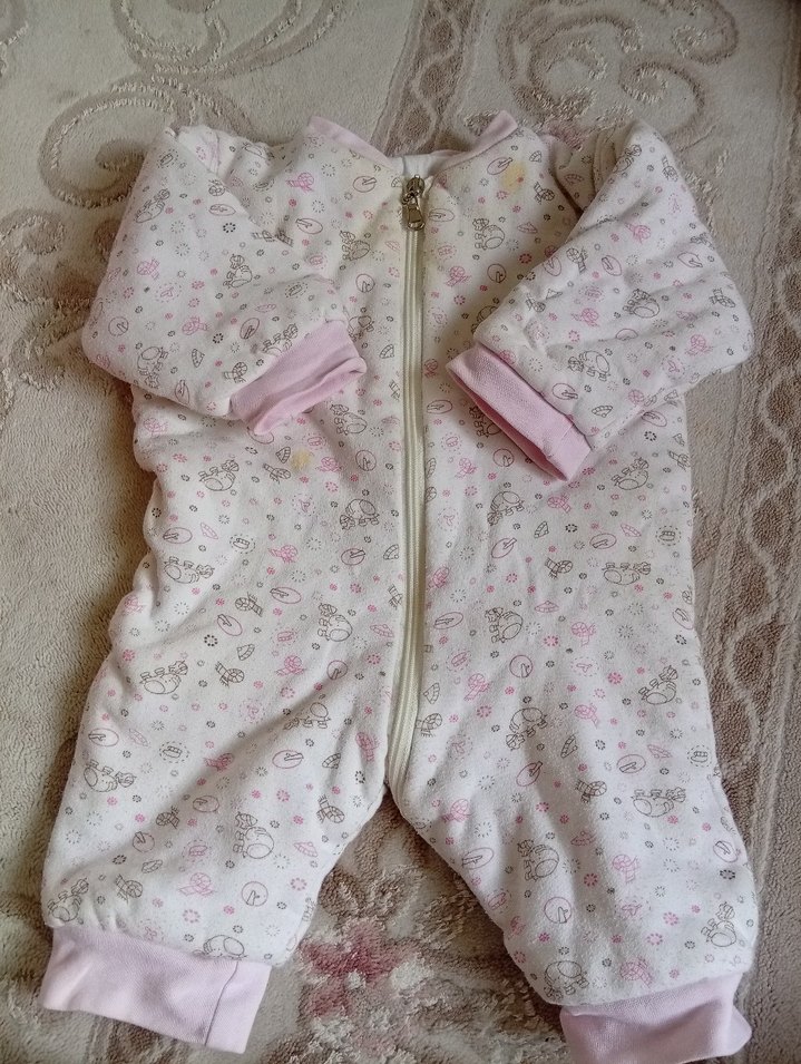 Kız Bebek Fermuarlı Beyaz Uyku Tulumu - Görsel 3