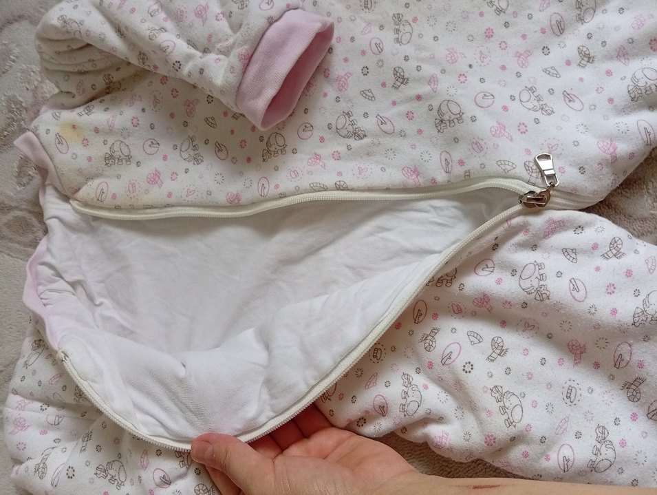 Kız Bebek Fermuarlı Beyaz Uyku Tulumu - Görsel 2