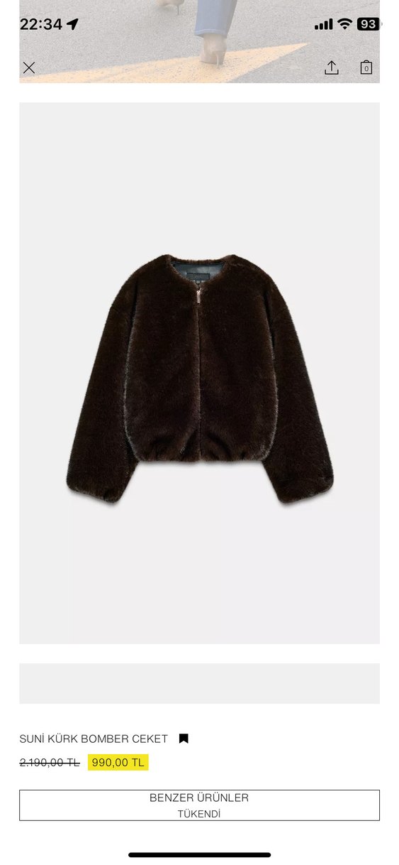 Zara Kahverengi Kadın Suni Kürk Ceket - Görsel 2