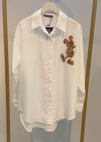 Beyaz Pamuklu Uzun Kollu Kadın Gömlek - Görsel 2