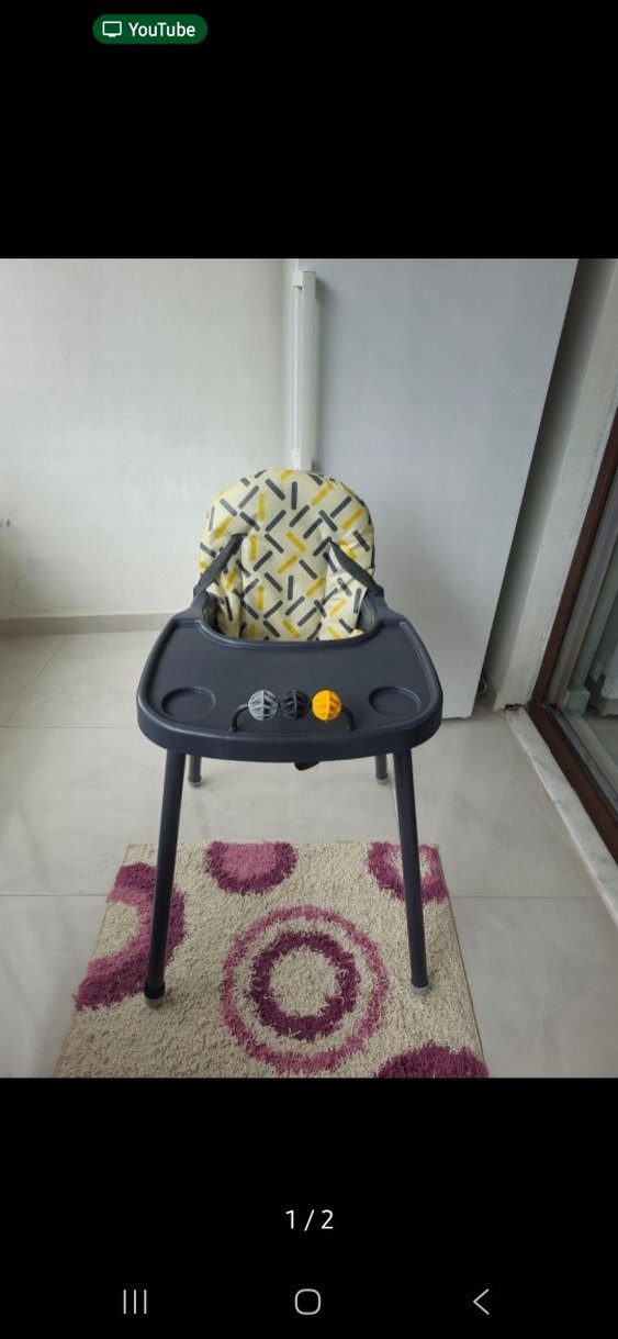 e bebek  baby plus Gri Desenli Yüksek Bebek Sandalyesi - Görsel 2