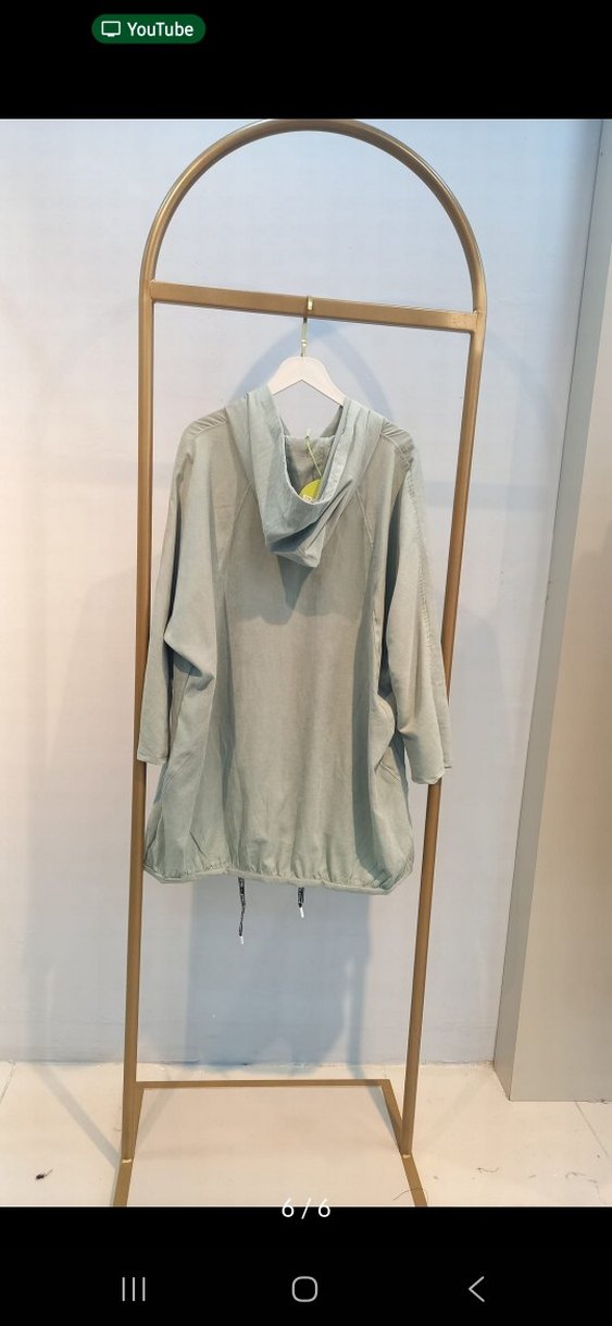 Kadın Gri Kapüşonlu Uzun Keten Ceket - Görsel 2