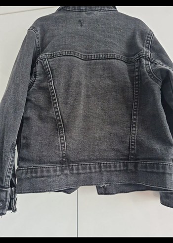 Gri Kız/Erkek Denim Ceket Düğmeli - Görsel 4