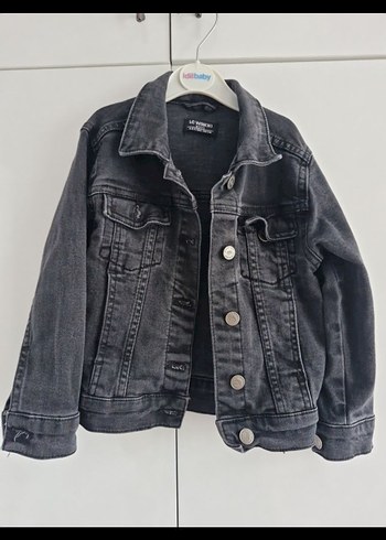 Gri Kız/Erkek Denim Ceket Düğmeli - Görsel 2