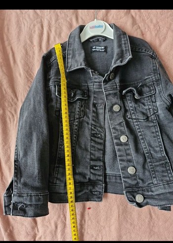 Gri Kız/Erkek Denim Ceket Düğmeli - Görsel 6