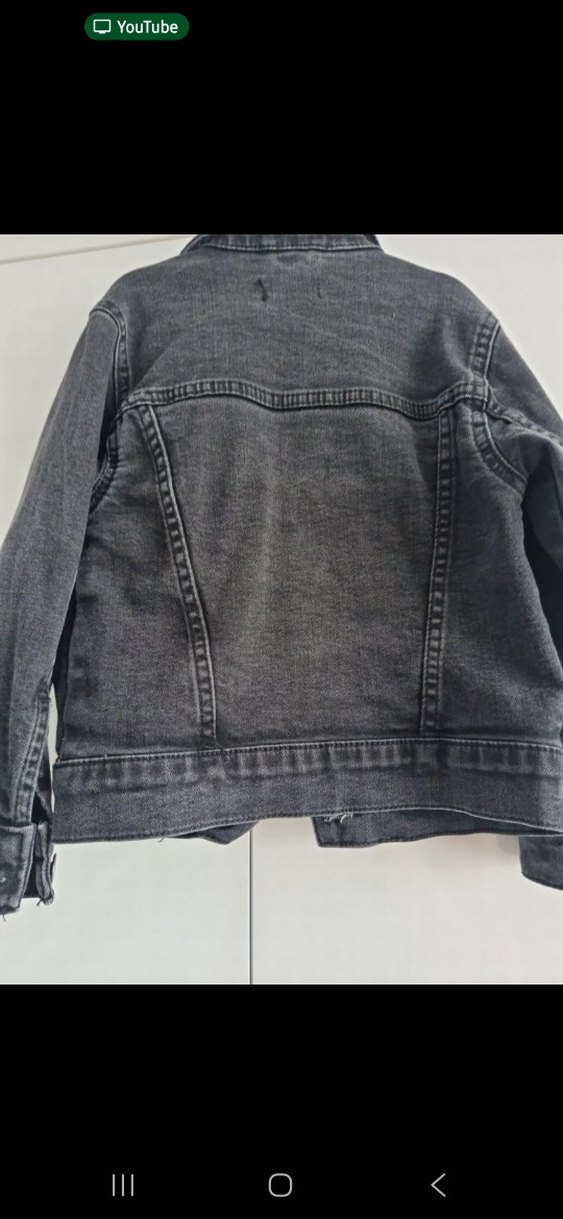 Gri Kız/Erkek Denim Ceket Düğmeli - Görsel 4