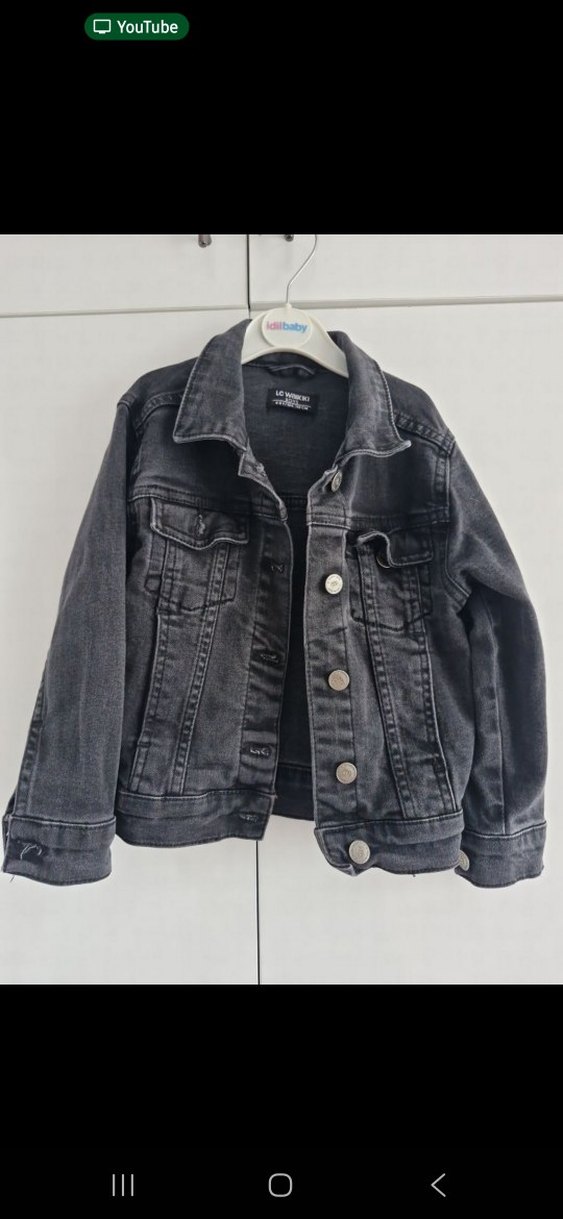 Gri Kız/Erkek Denim Ceket Düğmeli - Görsel 2